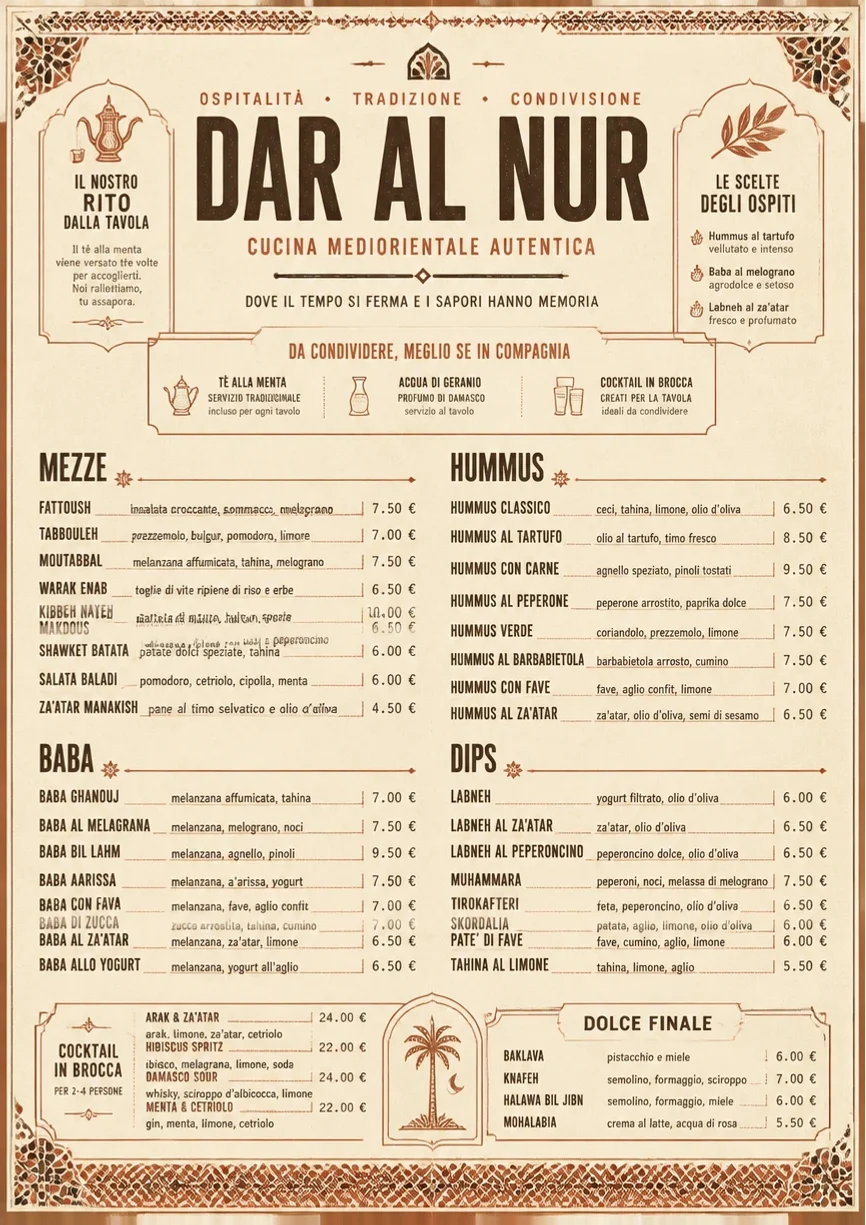 Heritage Tradition menu template preview