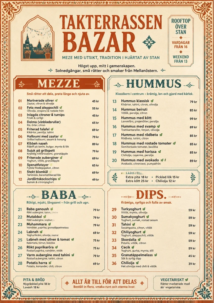 Heritage Tradition menu template preview