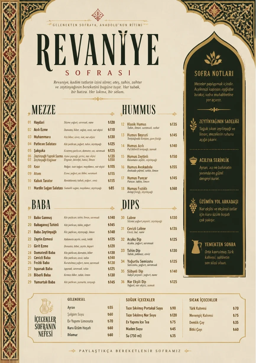 Heritage Tradition menu template preview