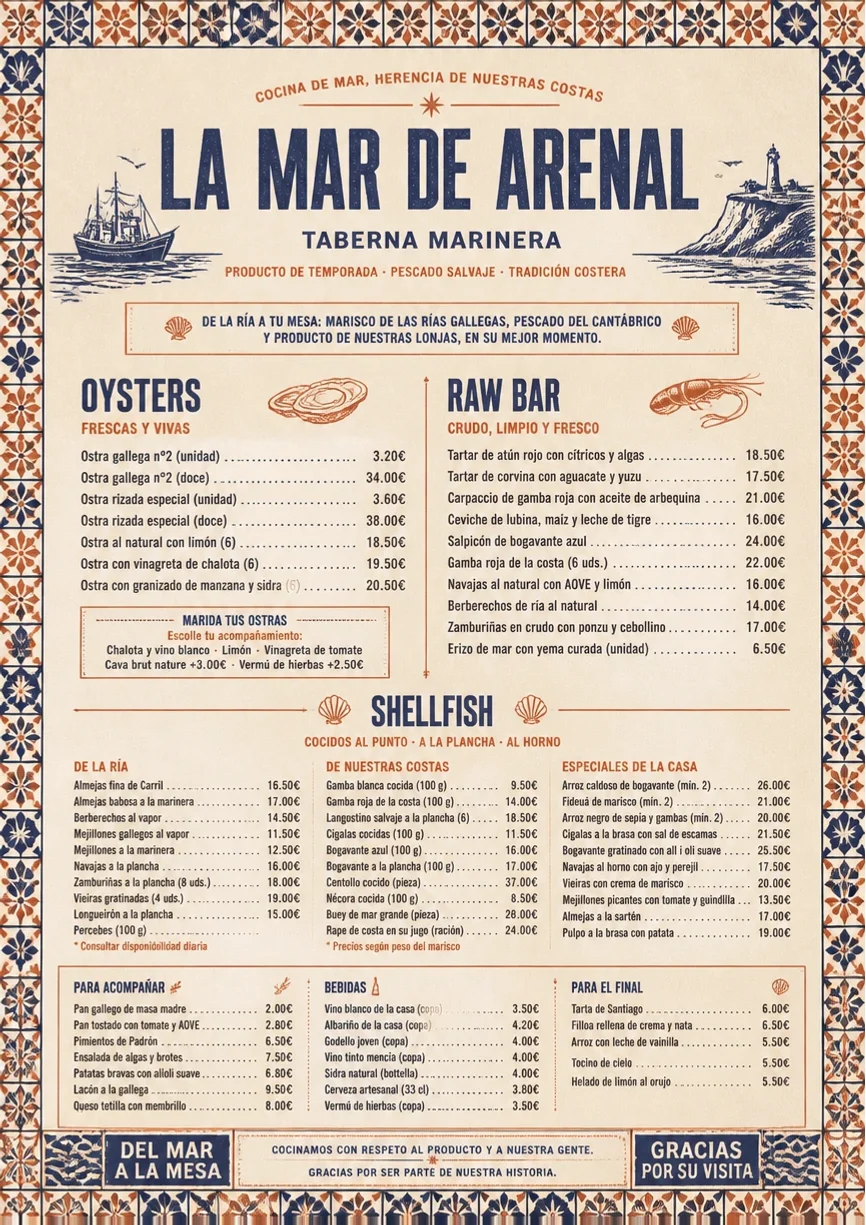 Heritage Tradition menu template preview