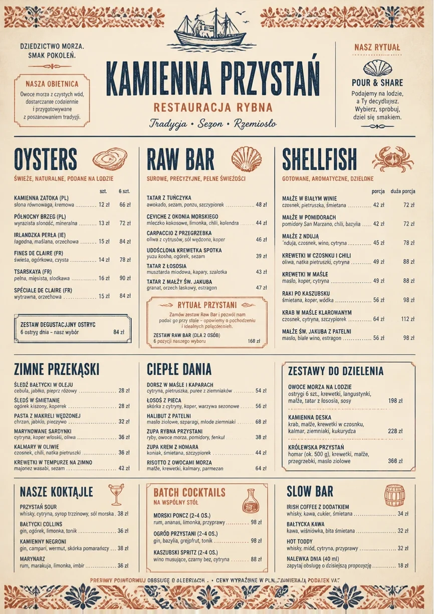 Heritage Tradition menu template preview