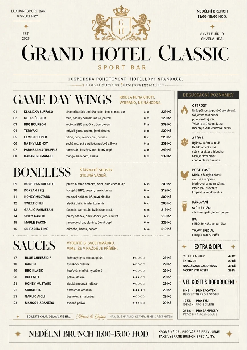 Grand Hotel Classic menu template preview