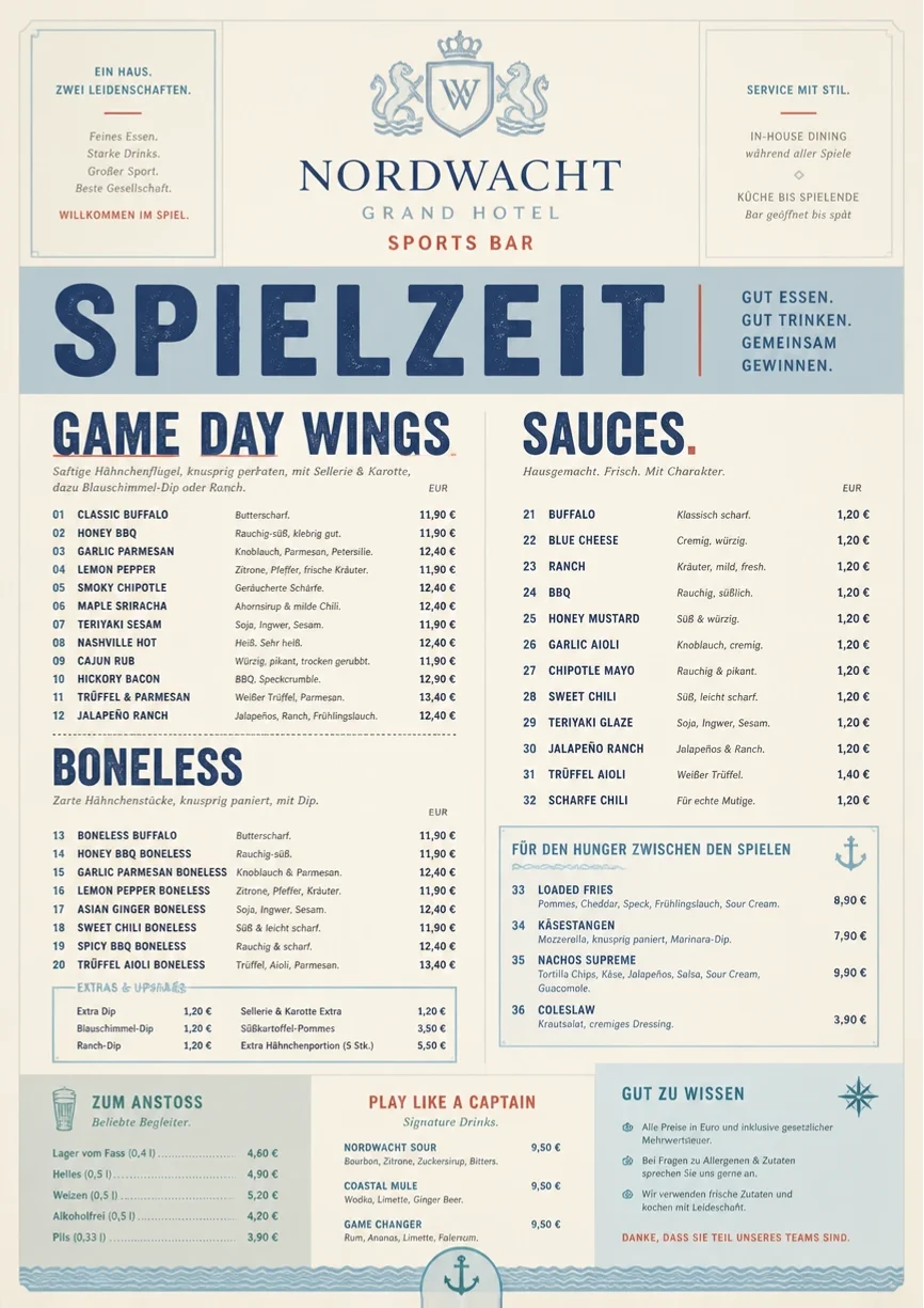 Grand Hotel Classic menu template preview