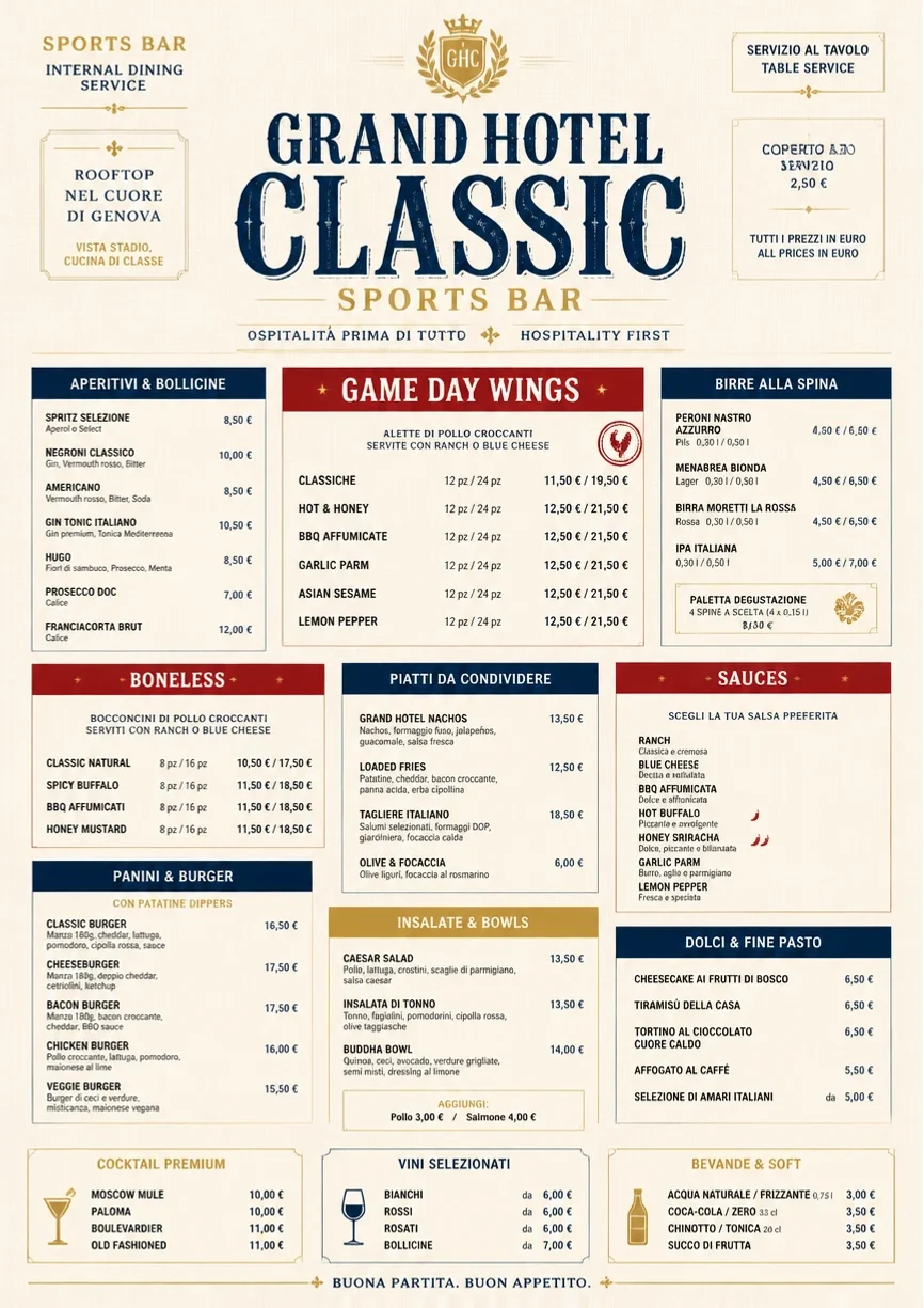 Grand Hotel Classic menu template preview