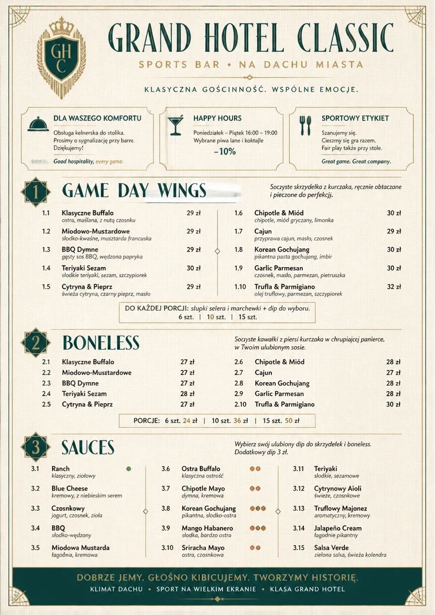 Grand Hotel Classic menu template preview