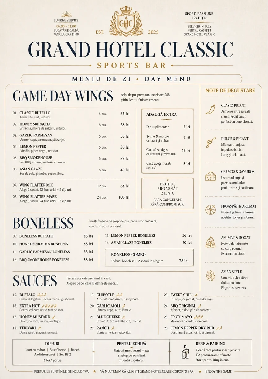 Grand Hotel Classic menu template preview