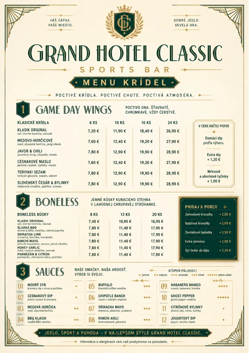Grand Hotel Classic menu template preview