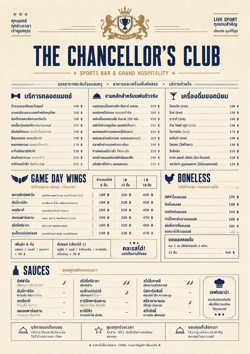 Grand Hotel Classic menu template preview