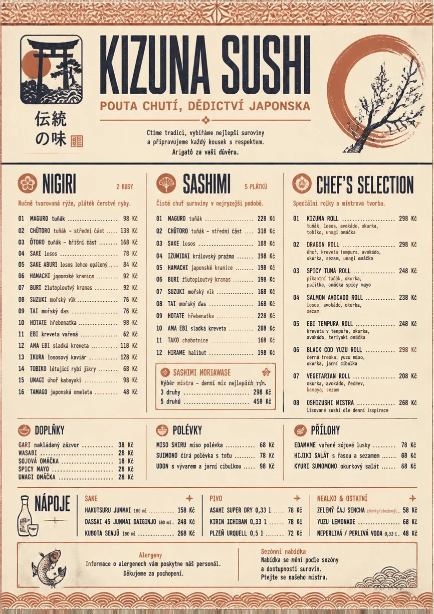 Heritage Tradition menu template preview