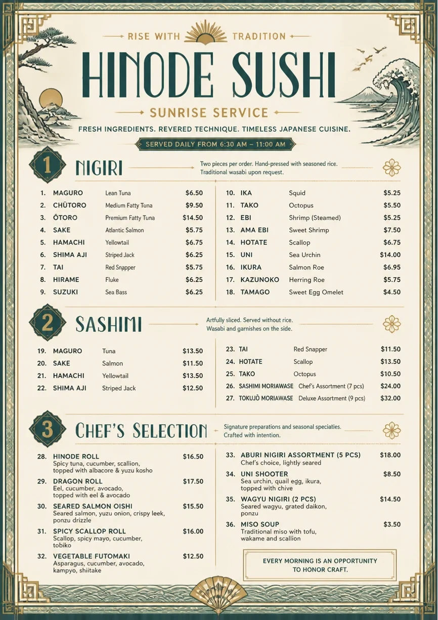 Heritage Tradition menu template preview
