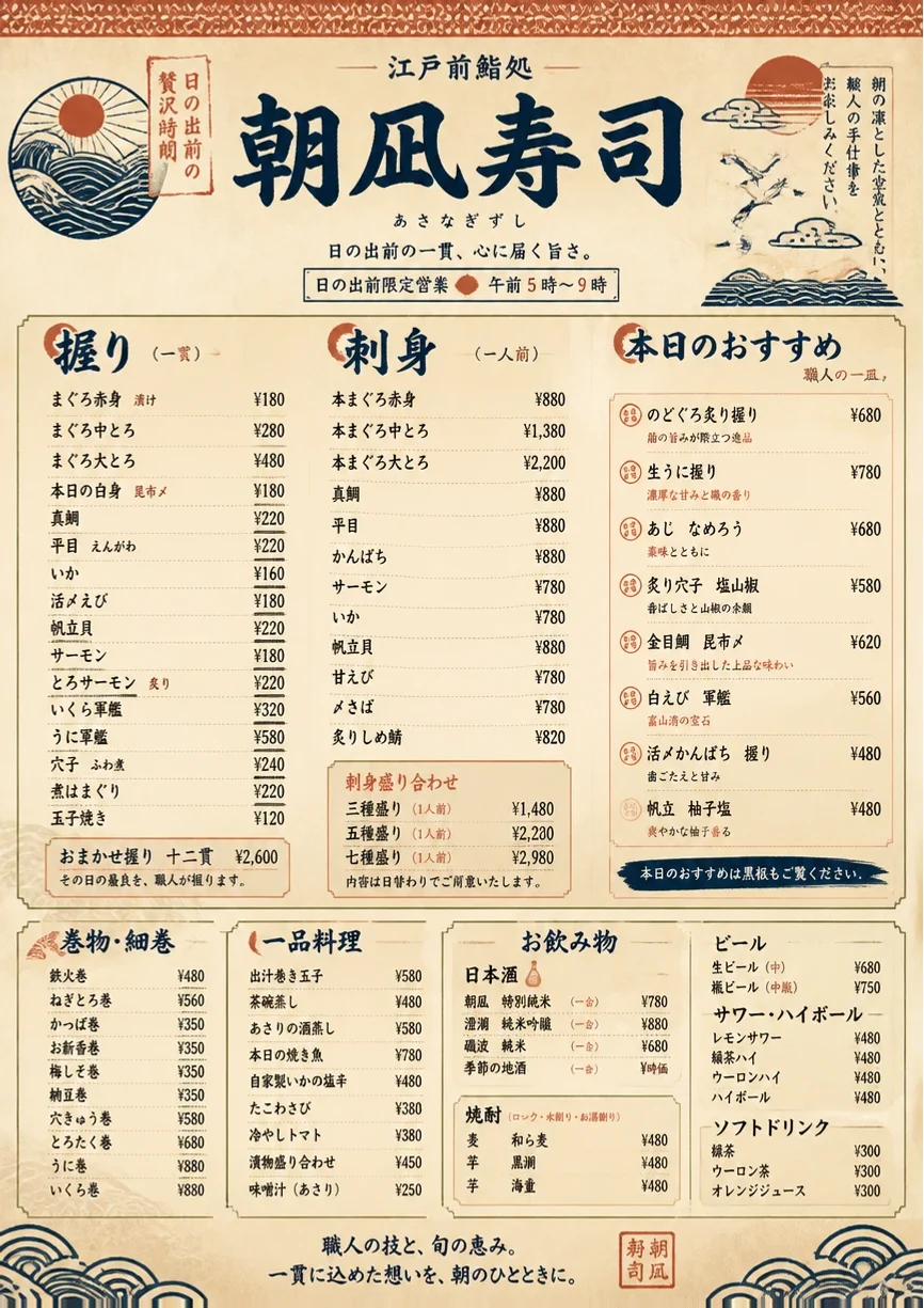 Heritage Tradition menu template preview
