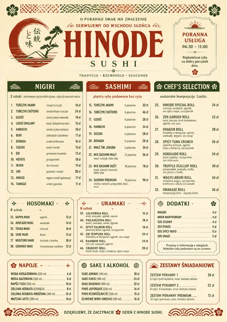 Heritage Tradition menu template preview