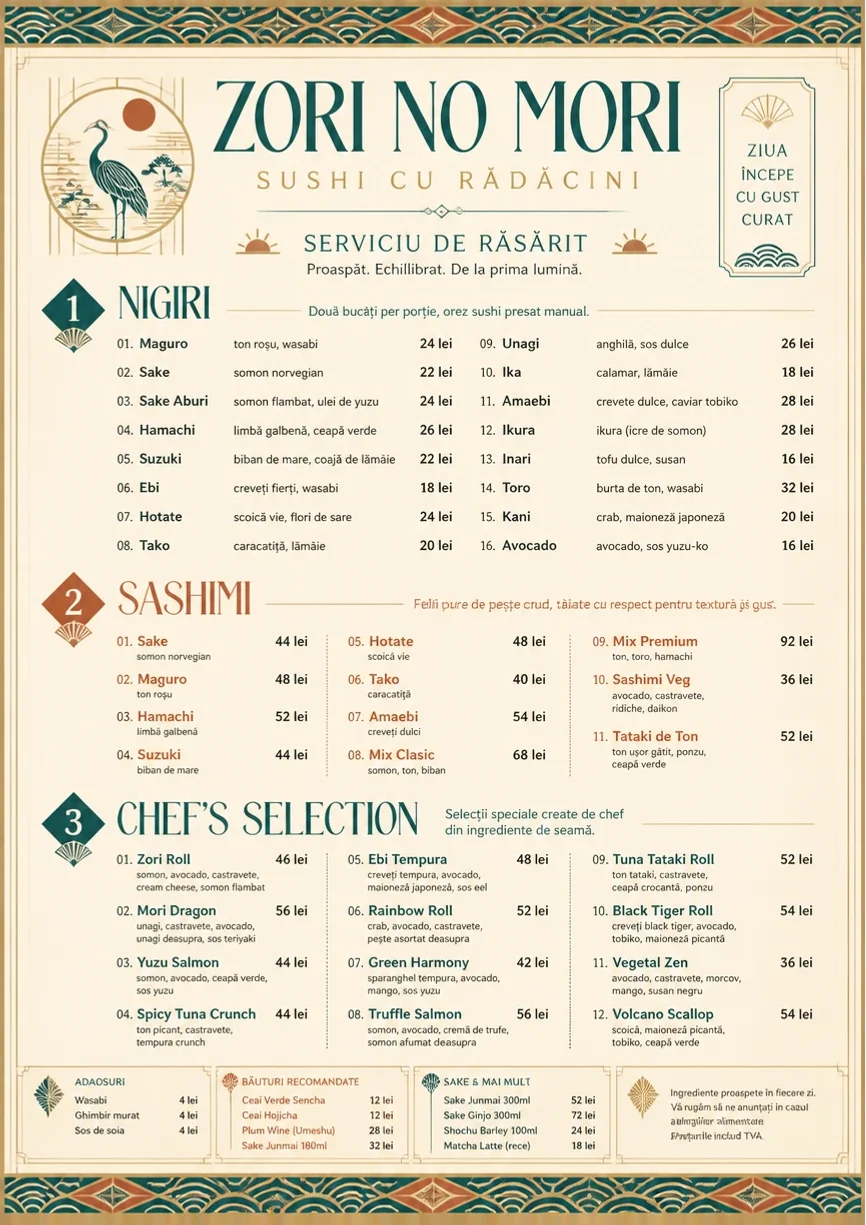 Heritage Tradition menu template preview