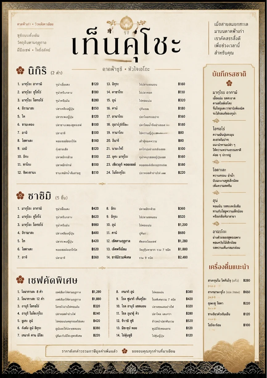 Heritage Tradition menu template preview