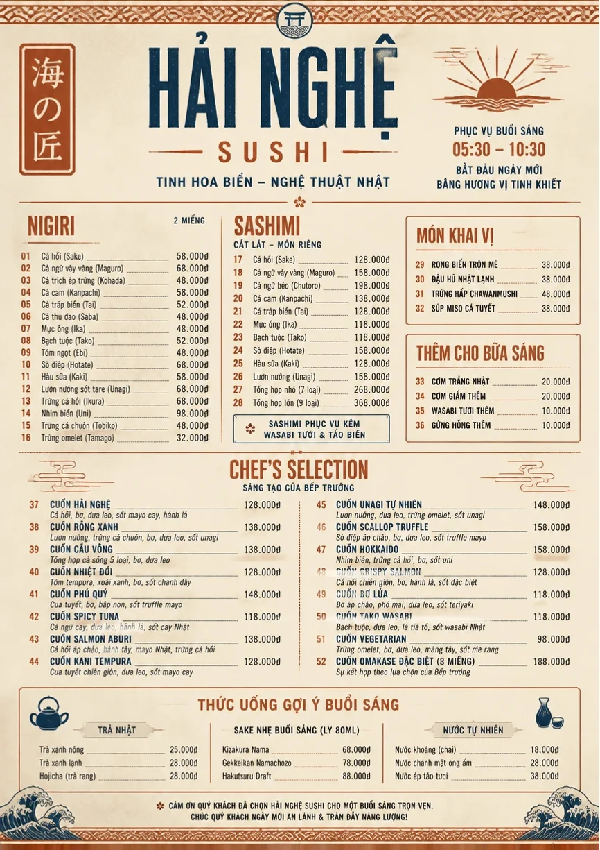Heritage Tradition menu template preview