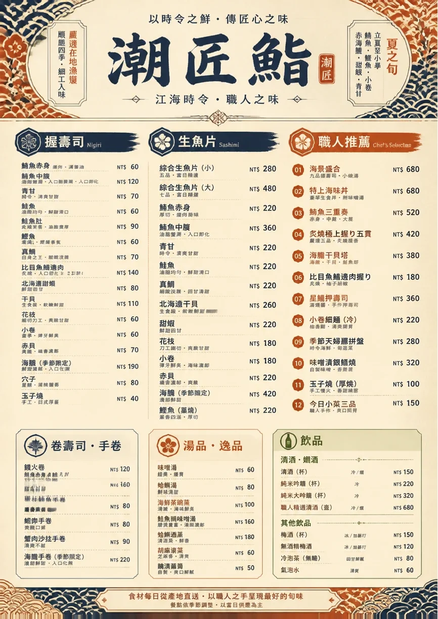 Heritage Tradition menu template preview