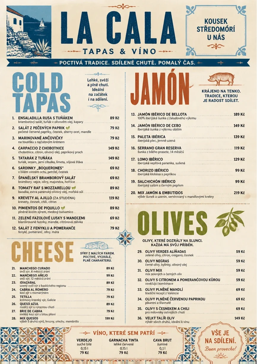 tapas heritage tradition menu template preview