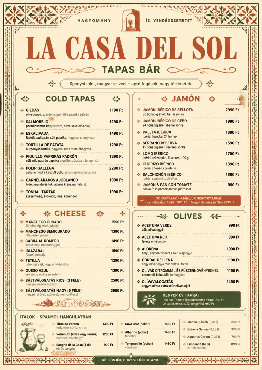 Heritage Tradition menu template preview