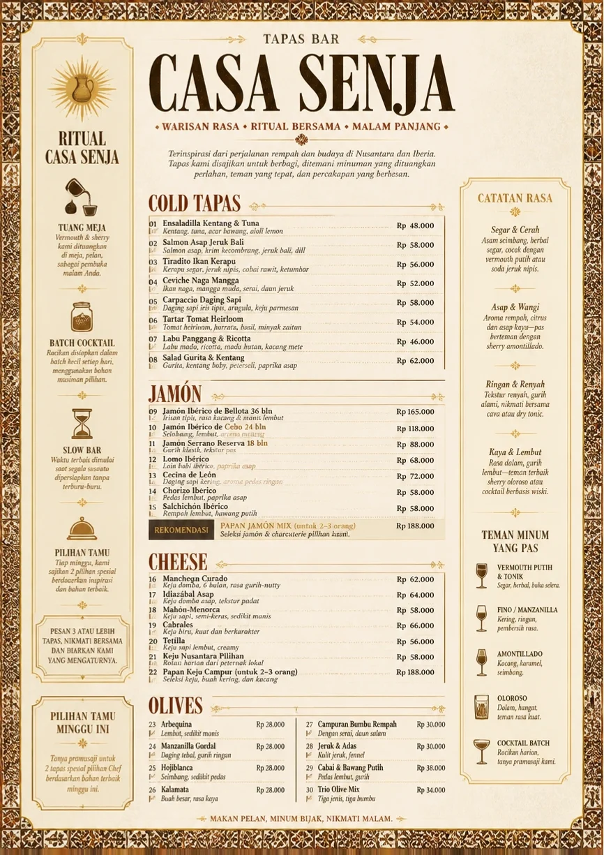 Heritage Tradition menu template preview