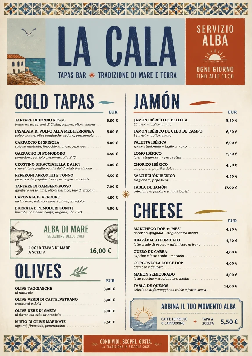 Heritage Tradition menu template preview