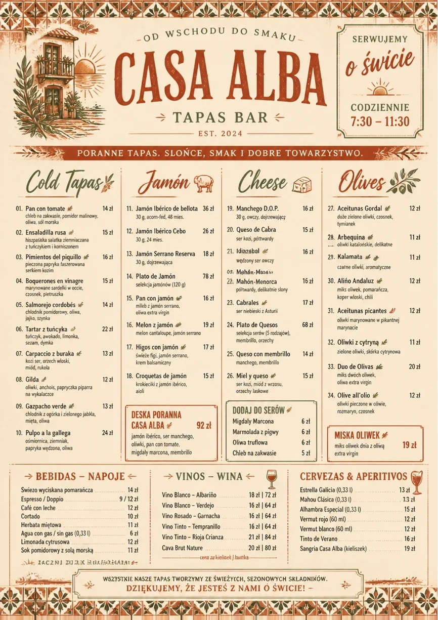 tapas heritage tradition menu template preview