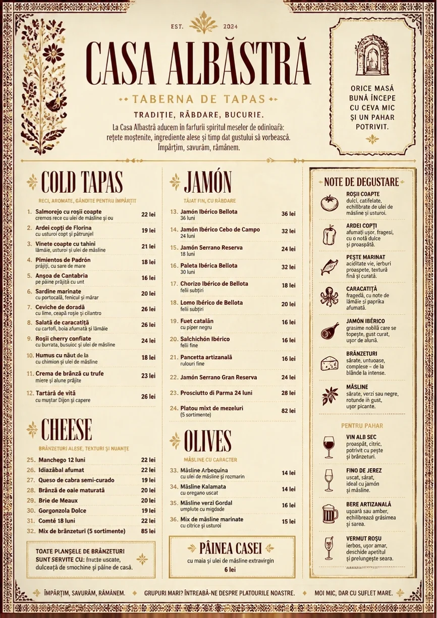 Heritage Tradition menu template preview