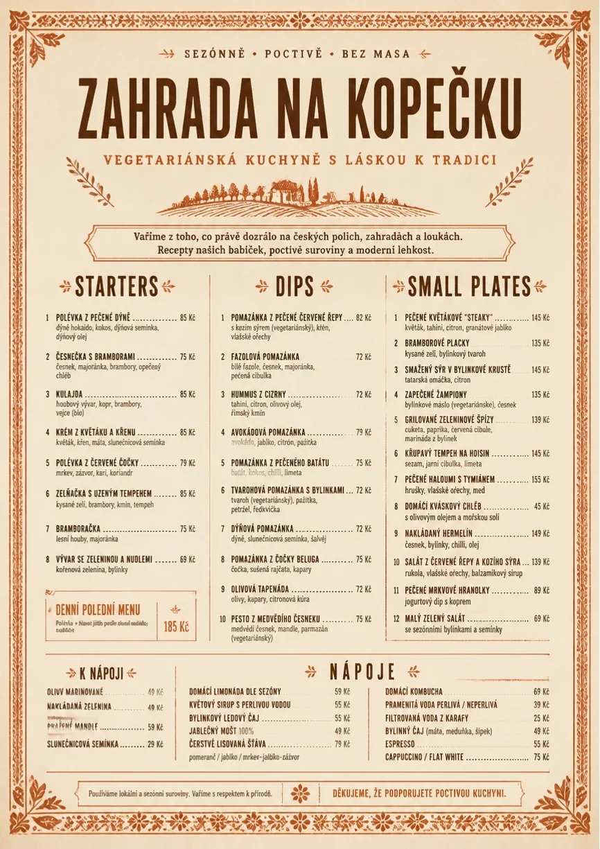 Heritage Tradition menu template preview