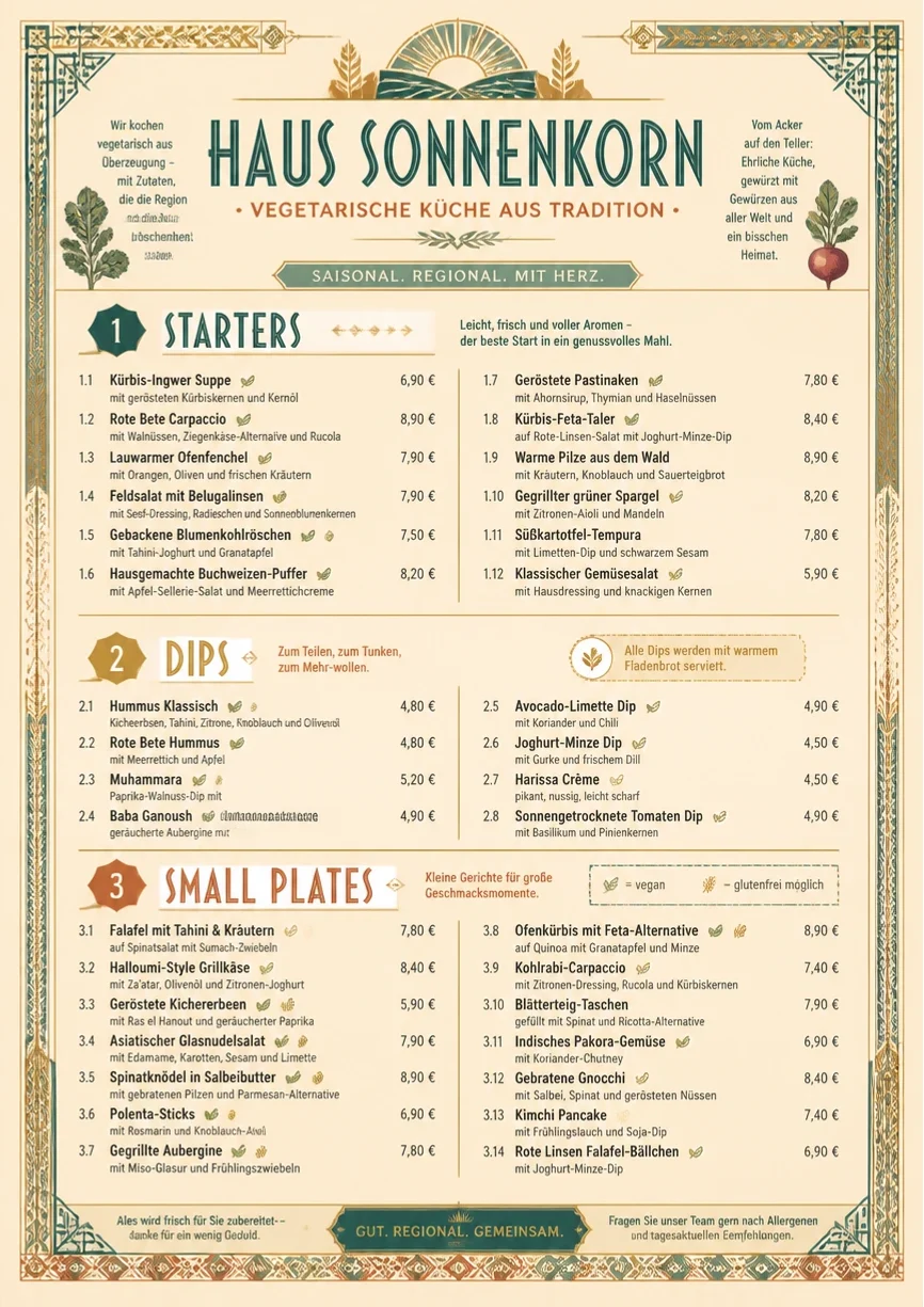 Heritage Tradition menu template preview