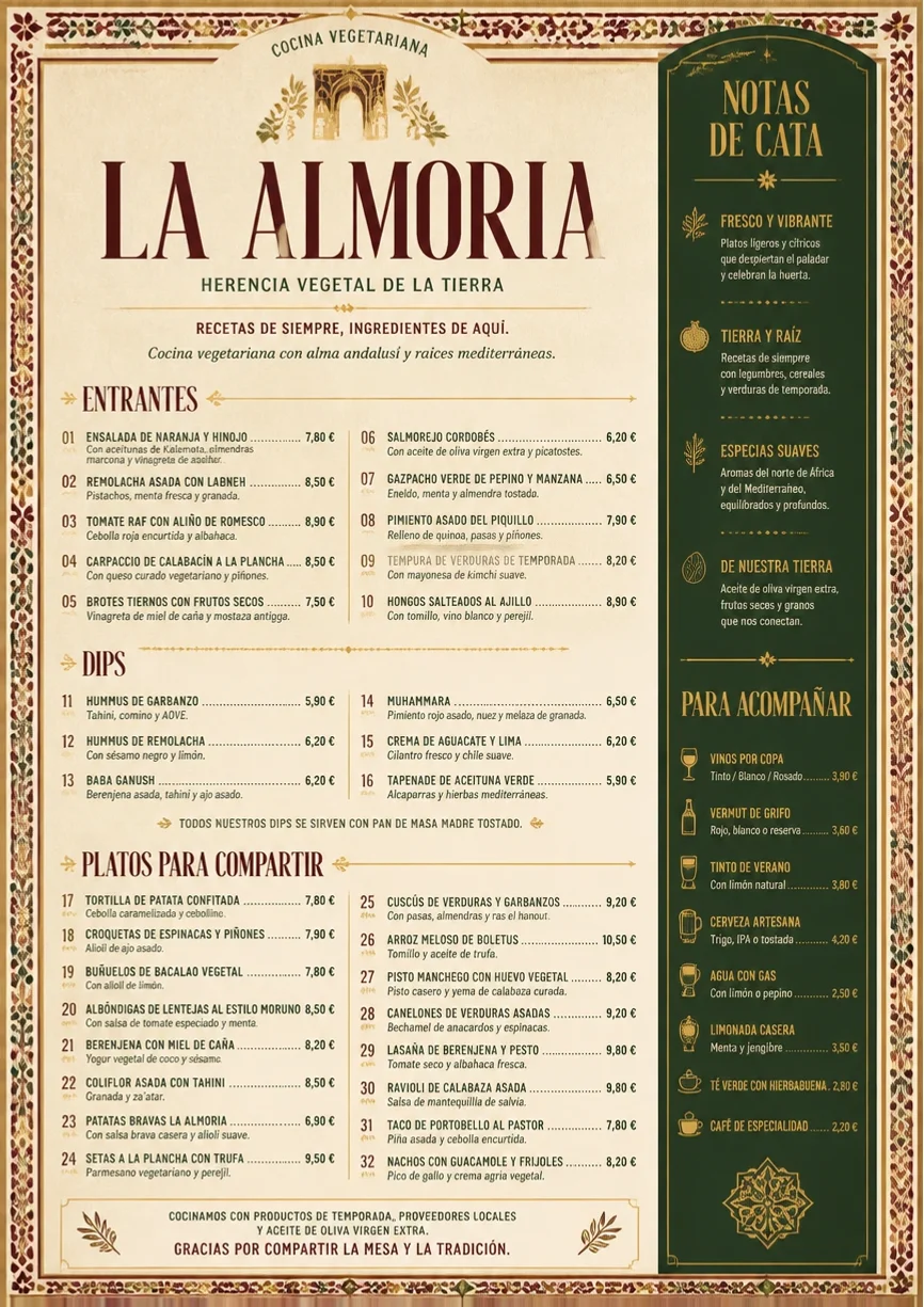 Heritage Tradition menu template preview
