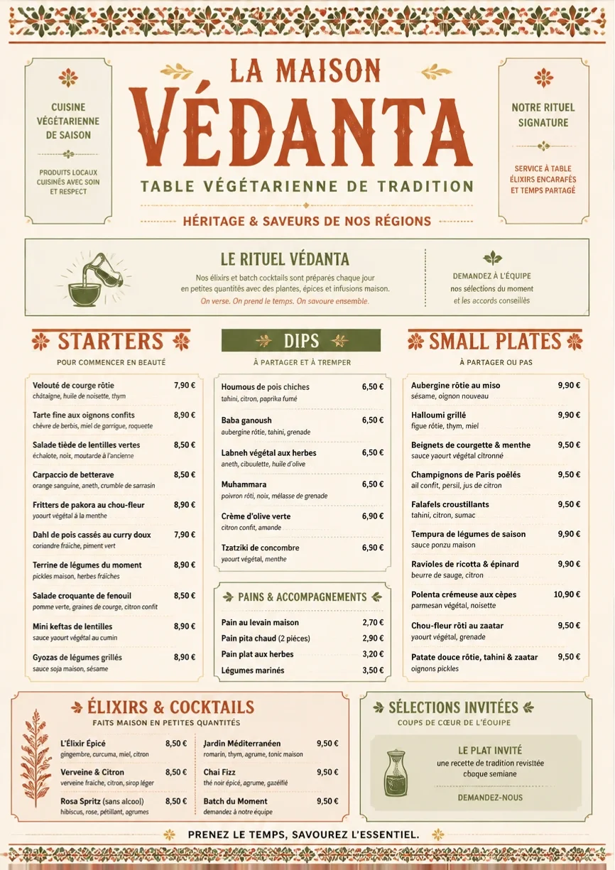 Heritage Tradition menu template preview