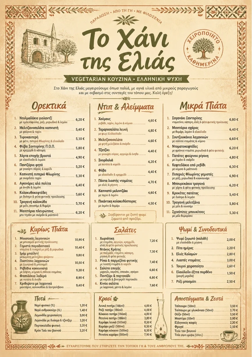 Heritage Tradition menu template preview