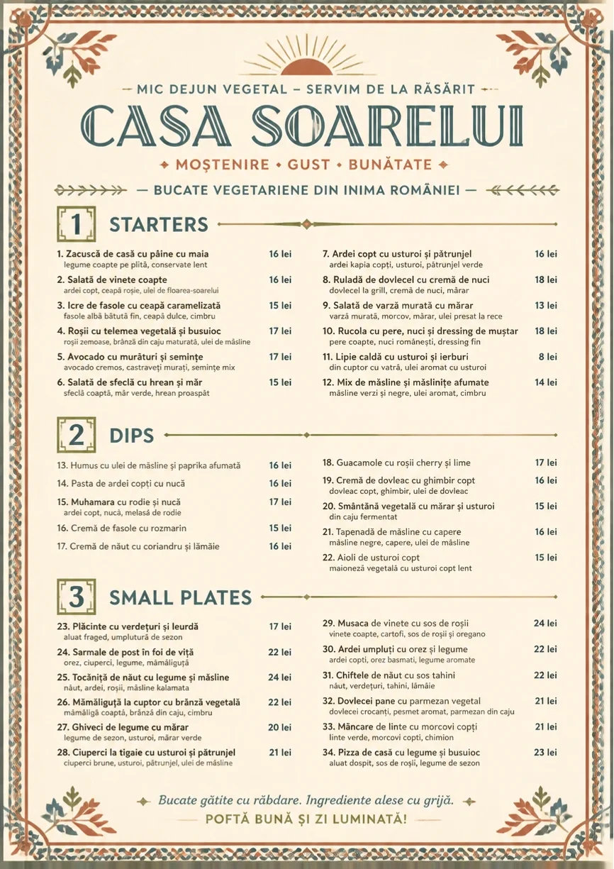 Heritage Tradition menu template preview