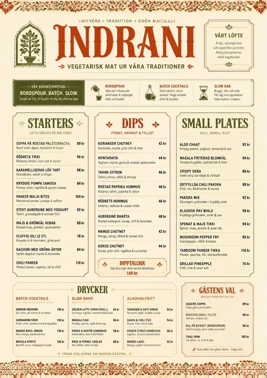 Heritage Tradition menu template preview