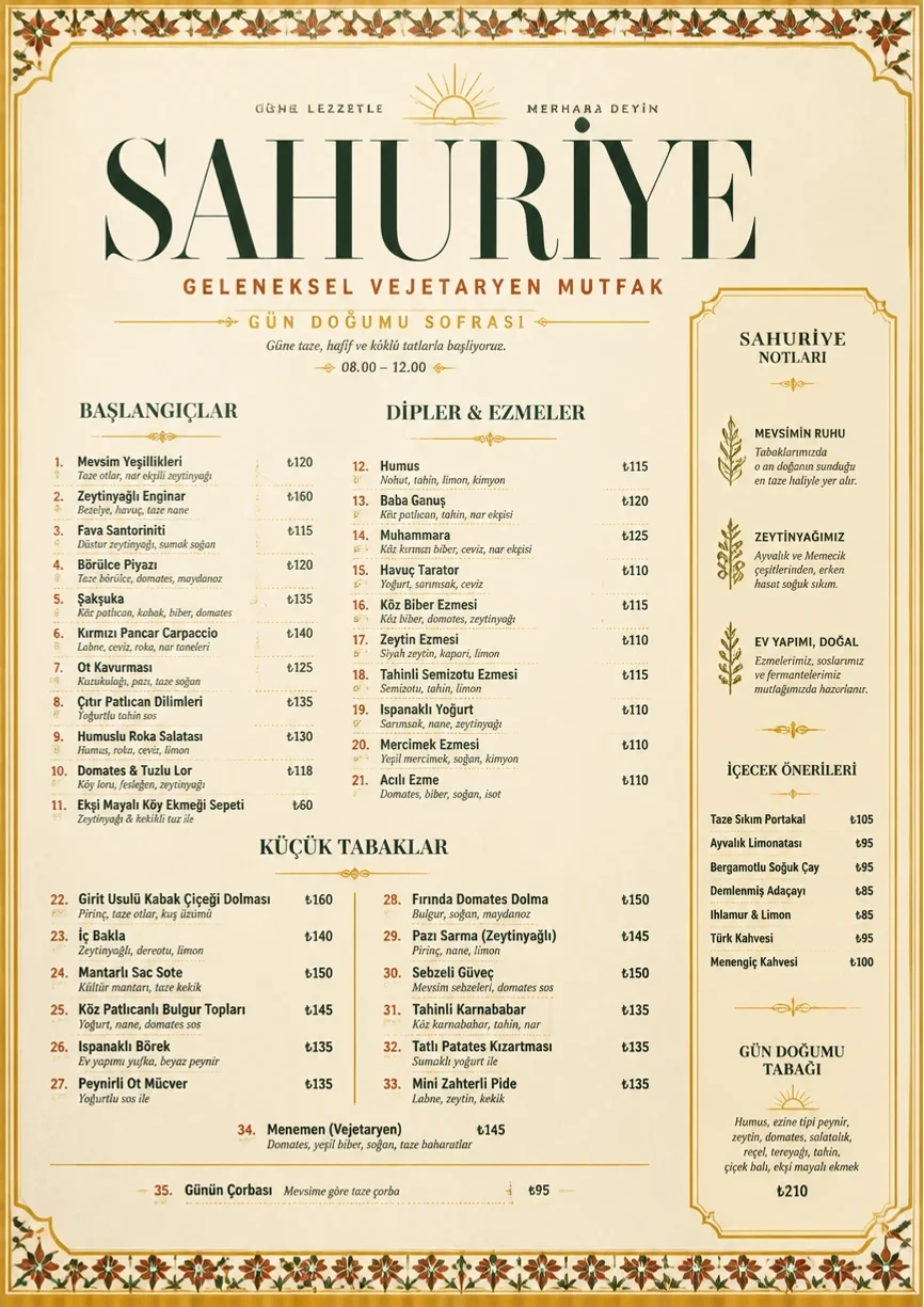 Heritage Tradition menu template preview