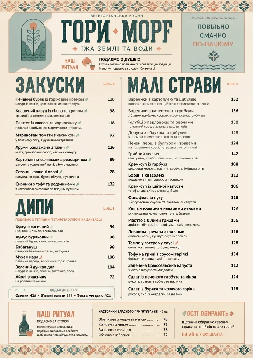Heritage Tradition menu template preview
