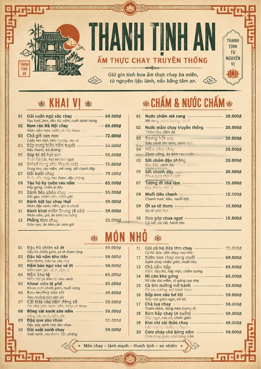 Heritage Tradition menu template preview