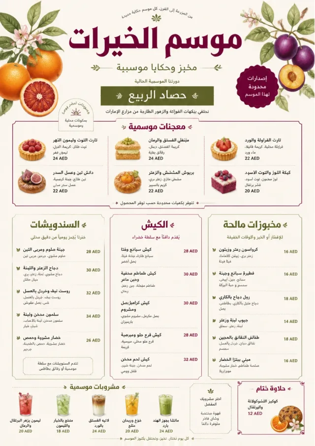 Seasonal Pastry bakery-menu menu template preview