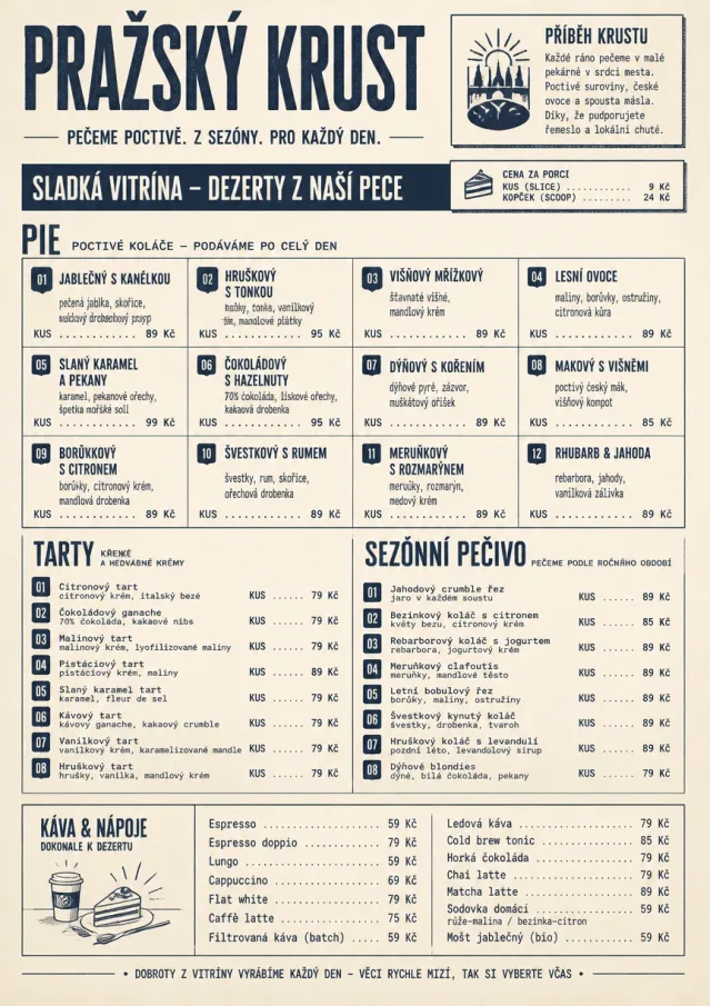 Cafe Dessert Case bakery-menu menu template preview