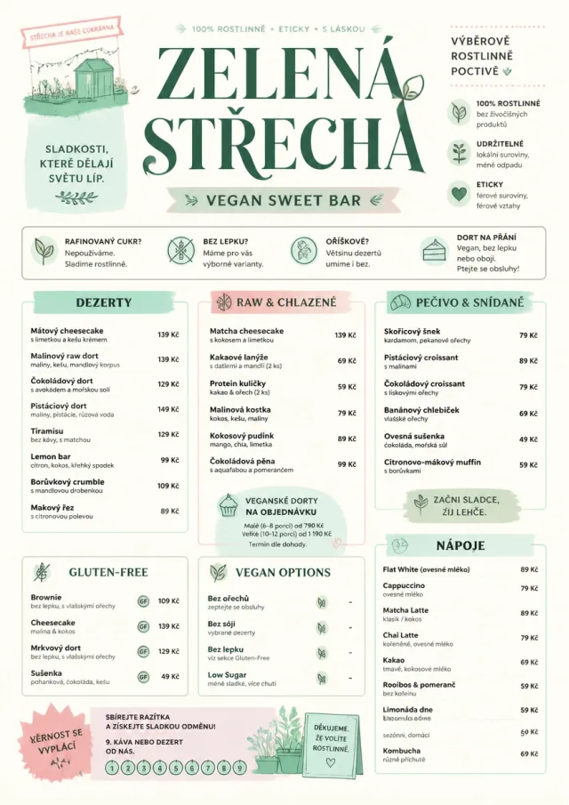 Vegan Sweet Bar bakery-menu menu template preview