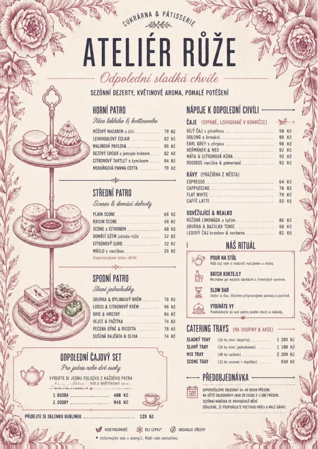 Afternoon Tea Sweets bakery-menu menu template preview
