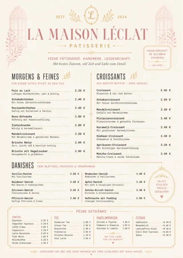 Patisserie Elegant bakery-menu menu template preview
