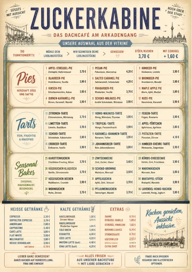 Cafe Dessert Case bakery-menu menu template preview