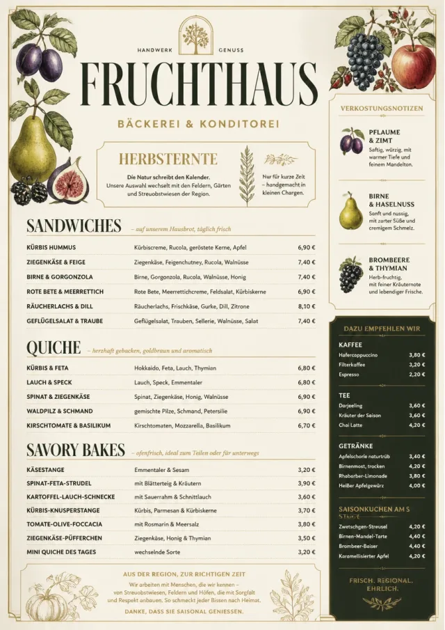 Seasonal Pastry bakery-menu menu template preview