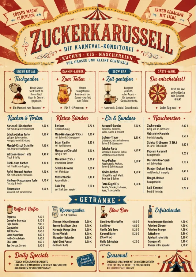 Carnival Treats bakery-menu menu template preview