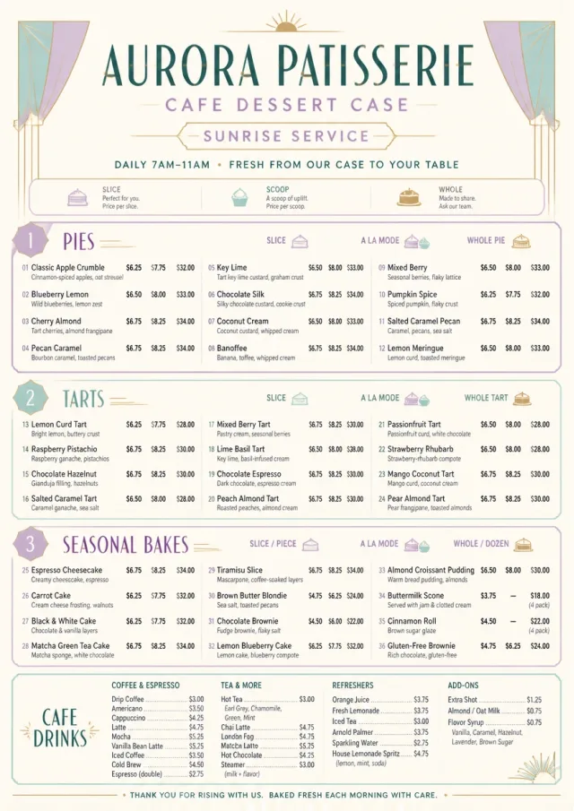 Cafe Dessert Case bakery-menu menu template preview