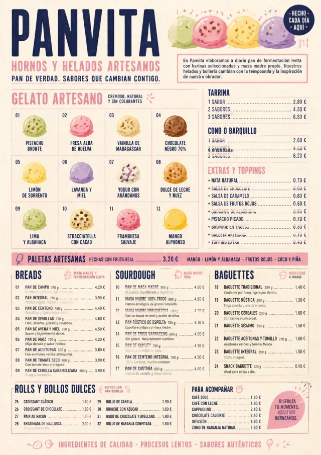 Gelato Bright bakery-menu menu template preview