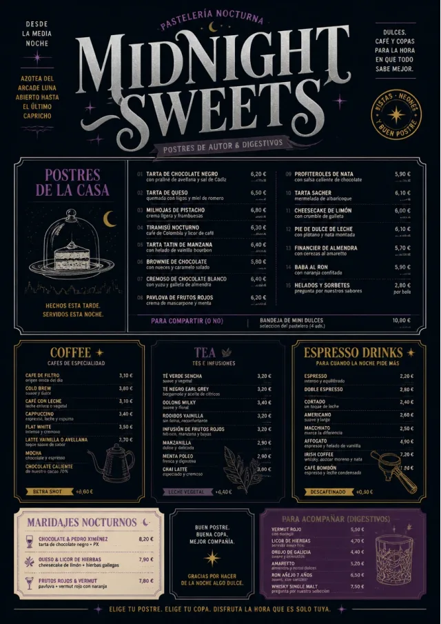 Midnight Sweets bakery-menu menu template preview