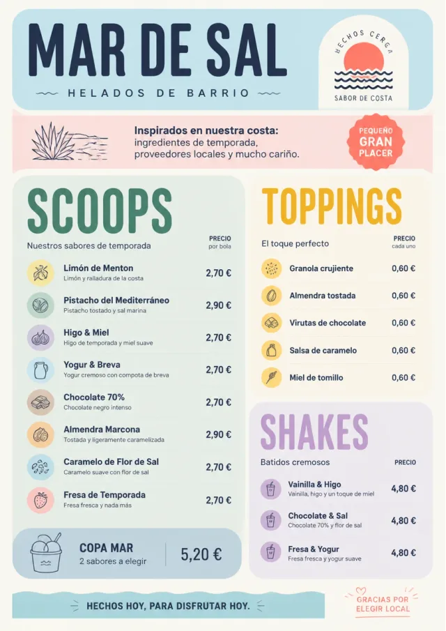 Scoop Shop Lite bakery-menu menu template preview
