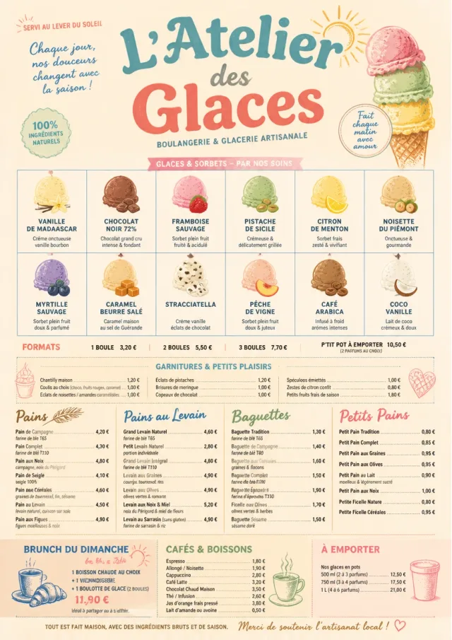 Gelato Bright bakery-menu menu template preview
