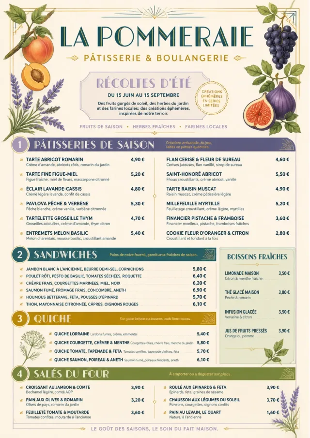 Seasonal Pastry bakery-menu menu template preview